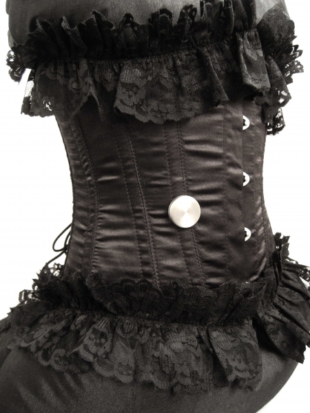 Echtes Unterbrust Schnür Korsett Satin Spitze S M Gothic Viktorianisch Romantik