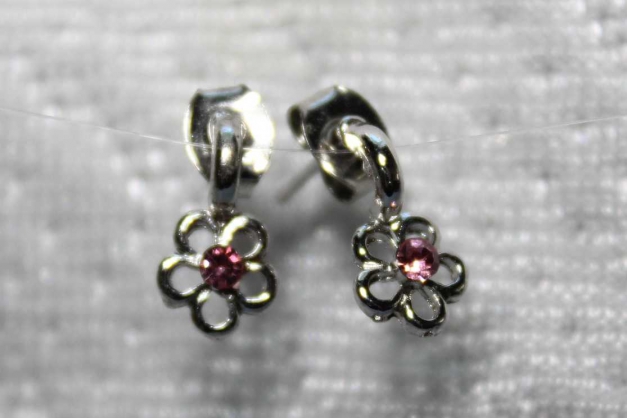 Blumenohrstecker Rosa