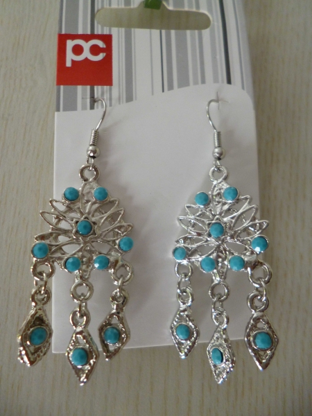 Ohrhänger mit türkisen Stein. Modeschmuck. / P&C 