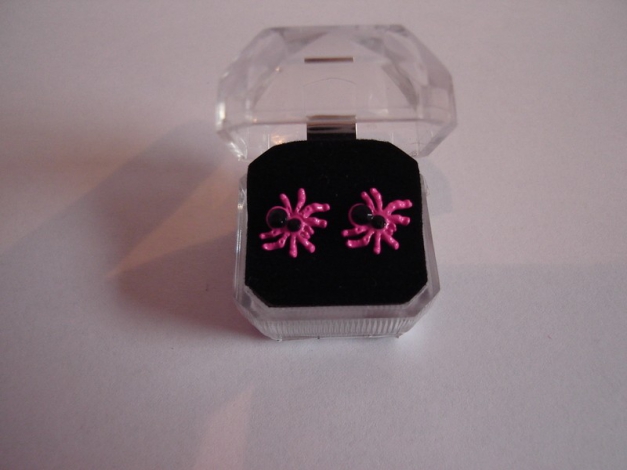 Claire's Ohrringe Spinnen Pink Skrull