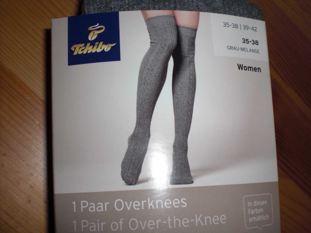Neue Overknees ~ Grau-Melange von Tchibo Größe 35-38