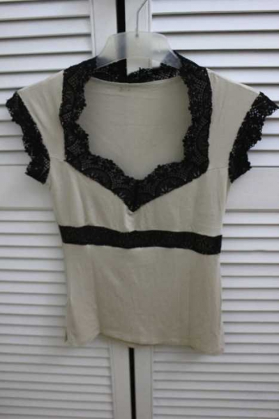 Spitzenshirt XS 34 36 Oberteil mit Spitze ausgefallen