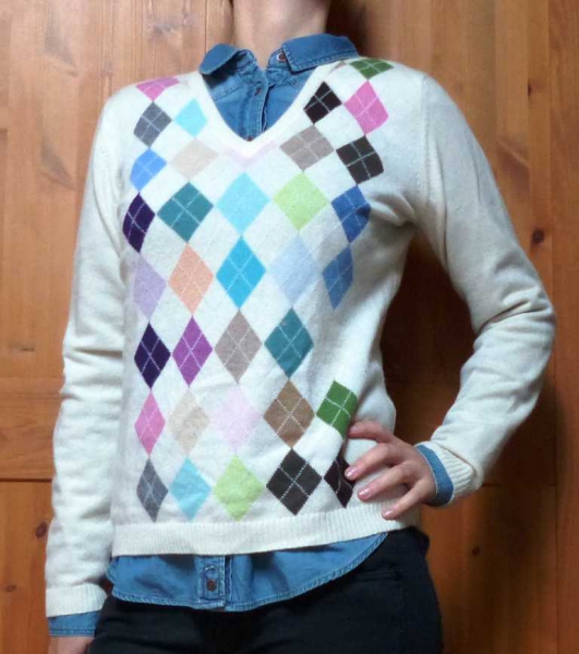 Kaschmir Pullover Burlington /Argyle Muster 36