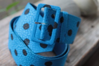 Seidengürtel, manufaktered, Kornblumenblau, Gr.44 +/- NEU!