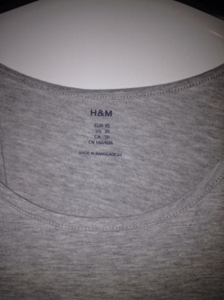 H&M Basic Top hellgrau
