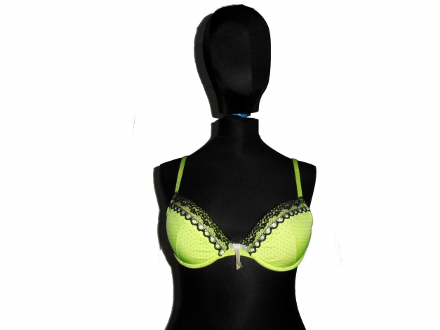 BH neon gelb grün 75B Spitze Punkteschwarz weiß New Yorker Cyber Hipster