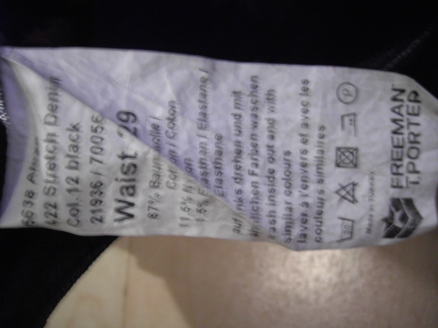 Freeman T Porter Alexa Stretch Black Denim W29 neuw