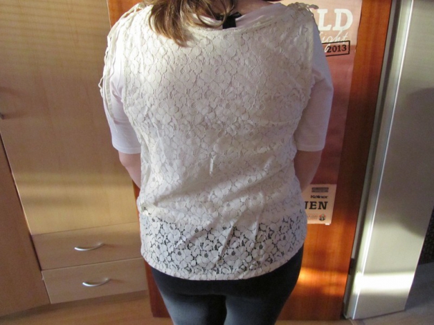 H&M Spitzen-Top Creme Größe 44 neuwertig