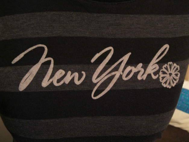 New York Tshirt Gr. XS 34 grau schwarz gestreift