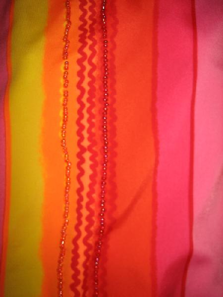 Badeanzug mit Perlen String Monokini 34 36 XS S CUP B bunt Neon