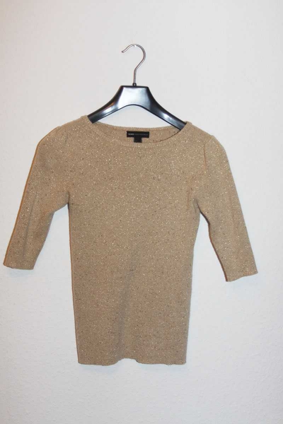 Mango Pullover gold beige nude glitzer XS 34