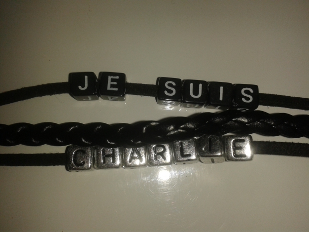Je suis Charlie Armband, schwarz
