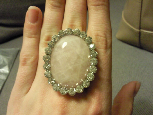 Auffälliger Rosenquarz - Ring