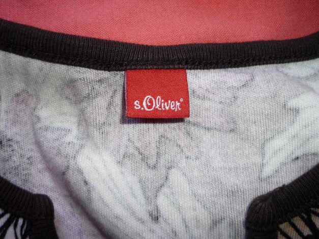 Tank Top * 36 38 * braun * s.Oliver * nature blumen cotton baumwolle