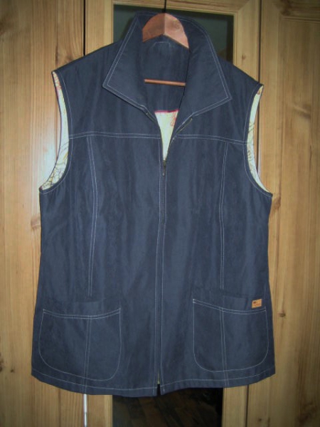 Weste blau mit Taschen Microfaser