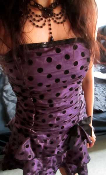 Polkadots-Kleid *Pin-Up* *Lila* *Schwarz* *Rockabilly* *Gothic* *Mera Luna*