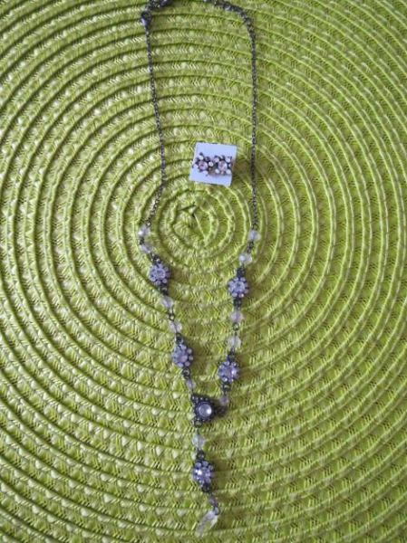 Kette mit Ohrstecker, neu, 26 cm