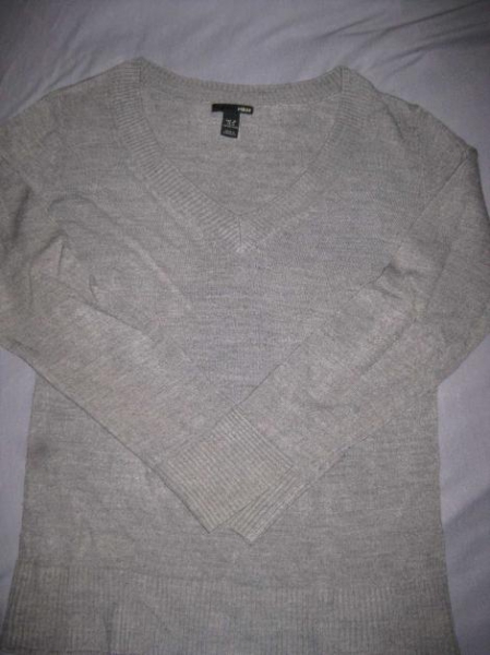 h&m, pullover, grau
