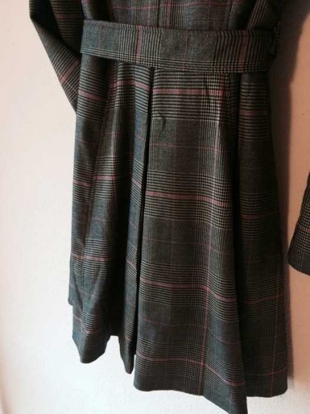 Braun pink karierter Trenchcoat H&M