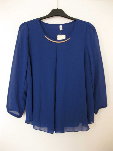 Chiffontop blau königsblau XS-S *NEU mit Etikett*