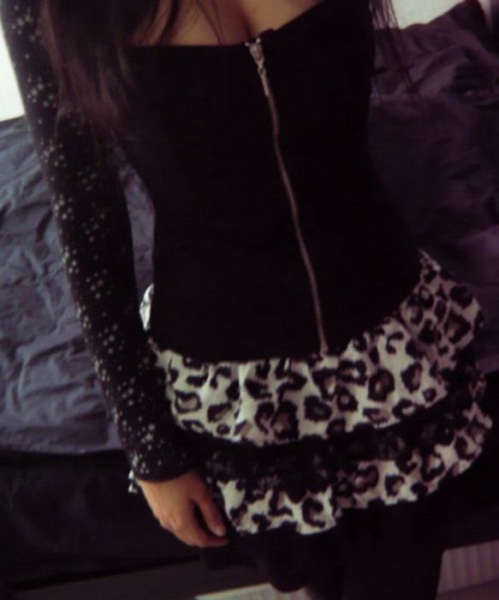 Leo-Rock; Farbe: Schwarz / Weiss / Beige *Gothic* *Rockabilly* *Rockabella* *Glam*