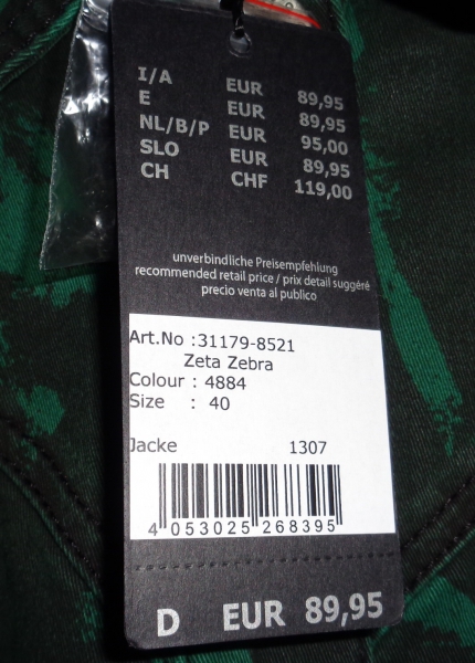 Jeans Jacke Zebra Print 