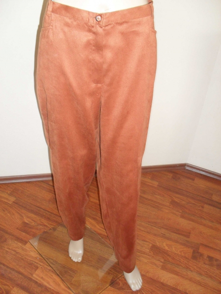 neue waschwildleder Hose braun cognacfarben Größe 48