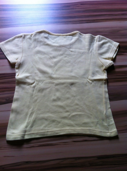 T-Shirt 122 Gelb 3/4 Arm 100%Baumwolle Rundhals 
