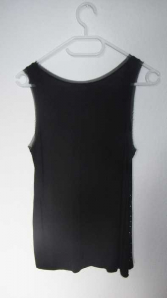 H&M Top Nieten Strass schwarz Glitzer 36 S Steinchen