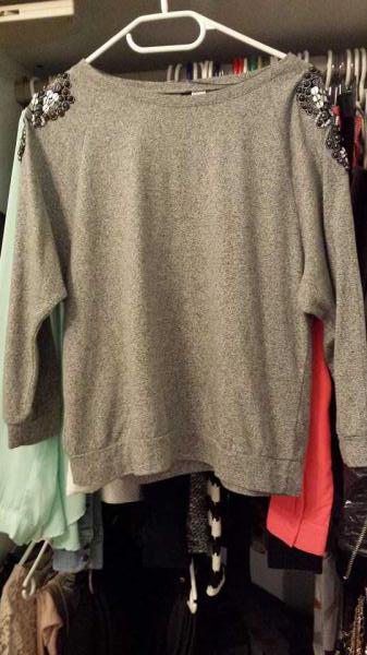 H&M Grau mellierter Pullover 
