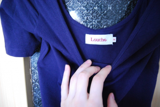 Louche Top Shirt lila rückenfrei schleife bow