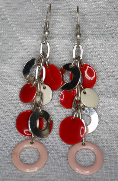 Ohrringe Rot Rosa Weiß