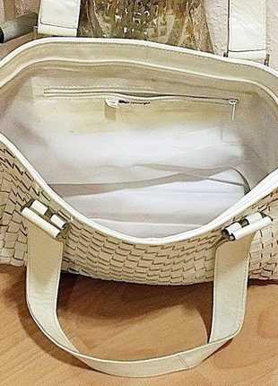 Weiße Echte Leder Tasche