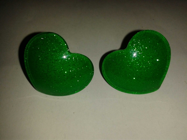 Herz Ohrstecker grün