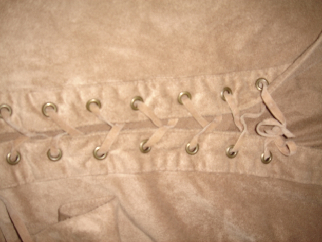 wunderschöne wildlederbluse gr.40 mit sexy schnürung.hüftseits mit reissverschluss 