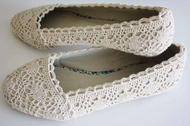 Häkel Ballerinas weiß 37 von WE