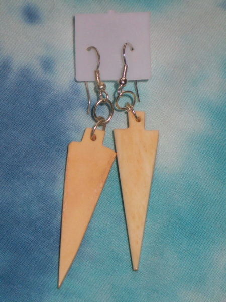 Ohrringe Dreieck lang 6,5 x 1,5 m wie Holz NEU