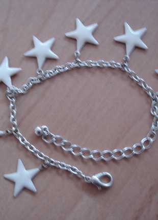 Sternenarmband, Weiß, Orange, Bettelarmband