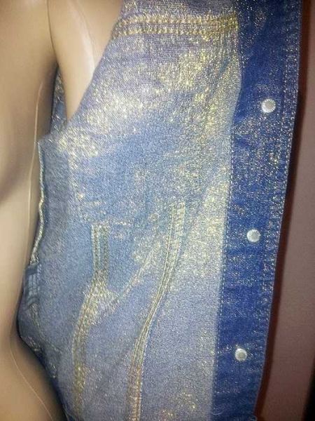 Wunderschöne Vintage Jeansjacke mit Goldfäden / Yellowstone M