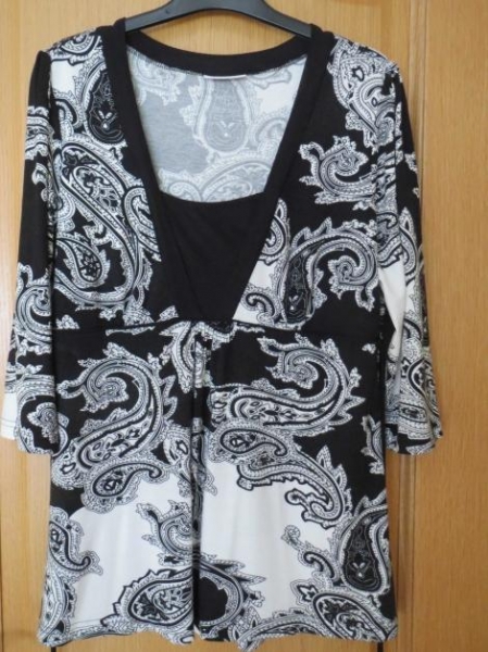 Oberteil/Tunika,schwarz-weiß,3/4Arm