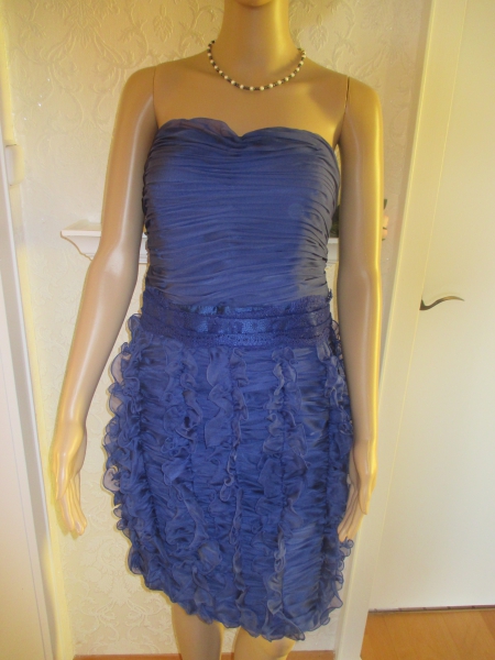 NEU mit ETIKETT * Sexy * Abend * Ausgeh * Ball * Cocktail * Seiden Chiffon * Volant * Bustier * Kleid 