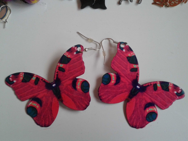 Schmetterlings Ohrringe, pink