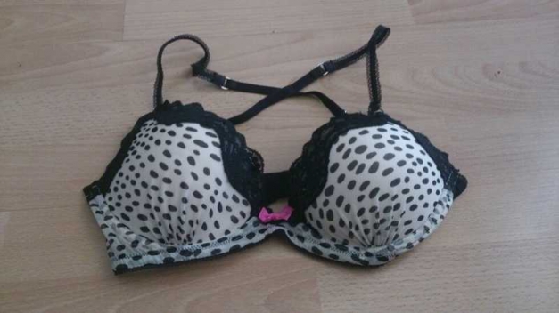 Leo BH schwarze spitze pinke schleife push up bh 75 C