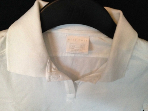 Poloshirt weiß mit 3/4 Ärmel von Nike