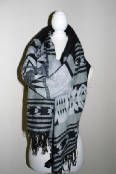 H&M XL Schal schwarz/ grau