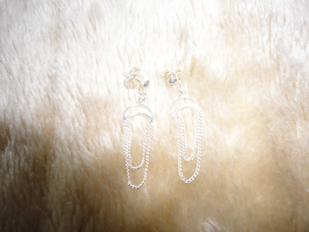 Ohrringe Ohrstecker mit Kette 925 Silber