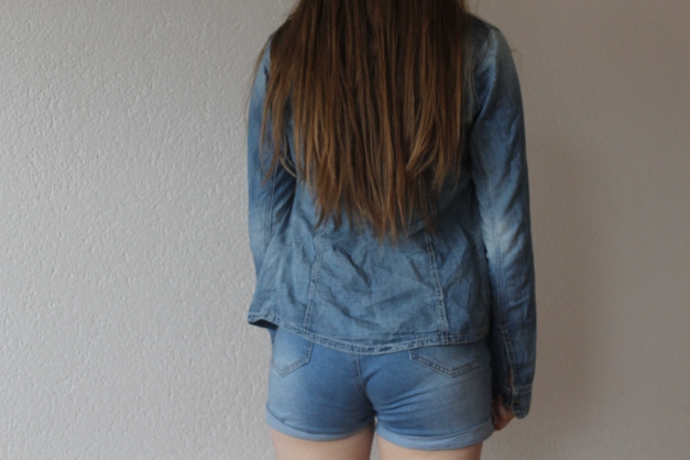 Jeans Hemd Used Look Farbklekse blau