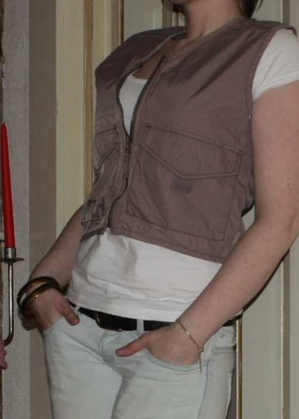 Süße kurze Weste, braun, Gr. S/M