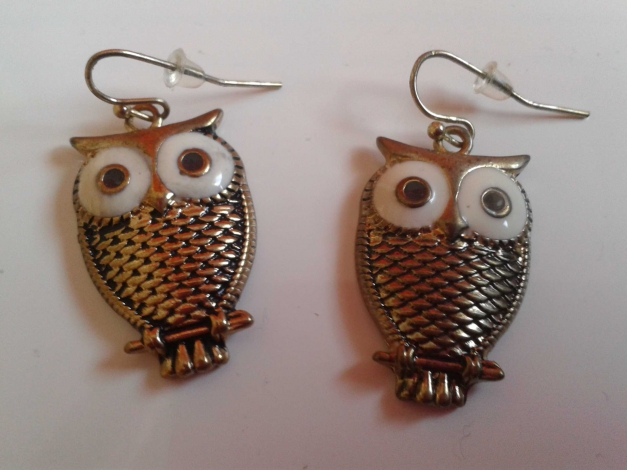 Goldene Eulen Ohrringe