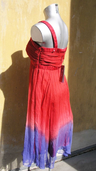 Monsoon rotes Liz Hurley Seidenkleid, Gr. 36/38, neu, dip die, in Ombre Technik, Hochzeit